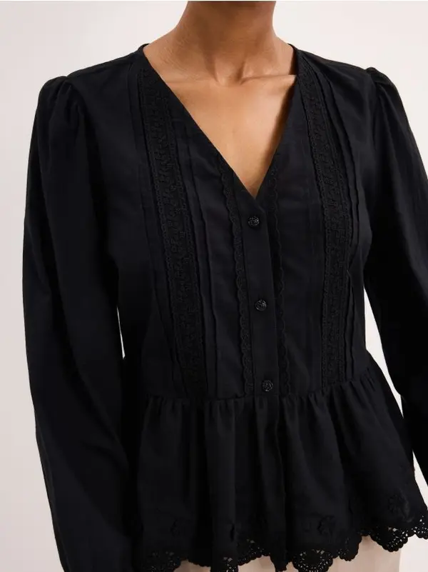 Mohito Mohito - Памучен топ - черен