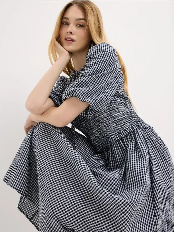 Mohito Mohito - Памучна миди рокля - нави