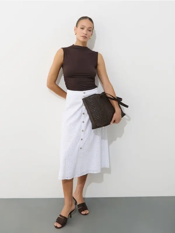 Mohito Mohito - Памучна пола - бяло