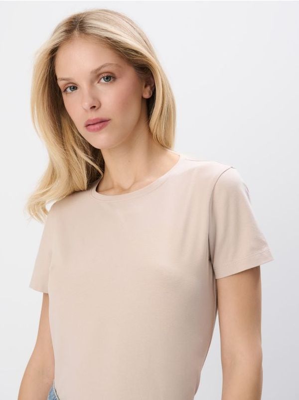 Mohito Mohito - Памучна тениска - бежово