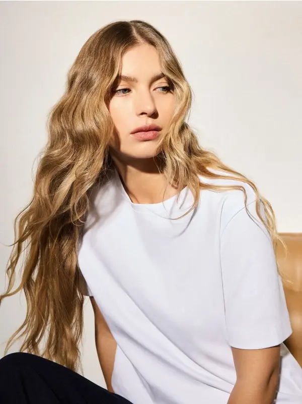 Mohito Mohito - Памучна тениска - бяло