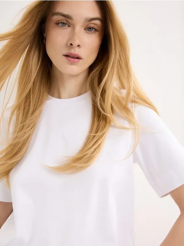 Mohito Mohito - Памучна тениска - бяло