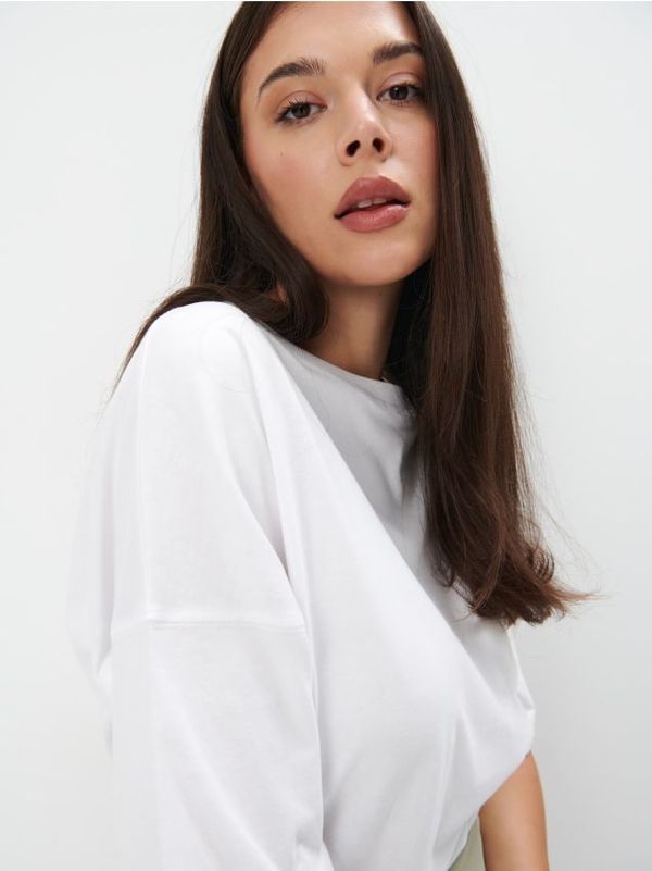 Mohito Mohito - Памучна тениска - бяло