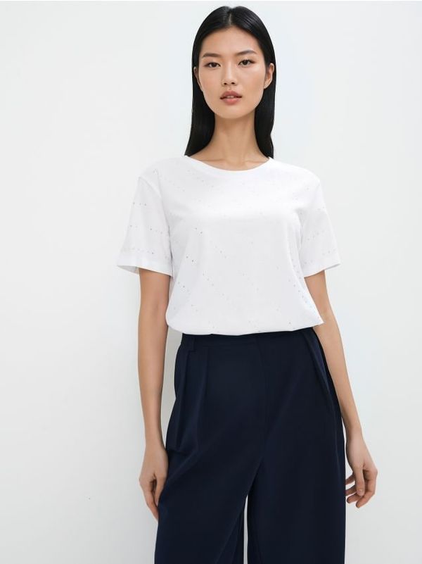 Mohito Mohito - Памучна тениска - бяло