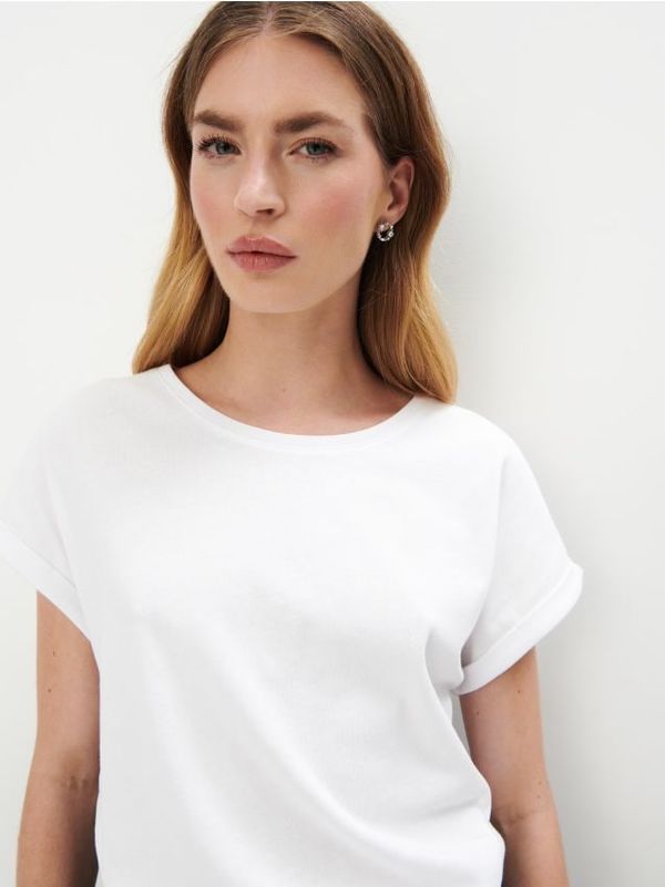 Mohito Mohito - Памучна тениска - бяло