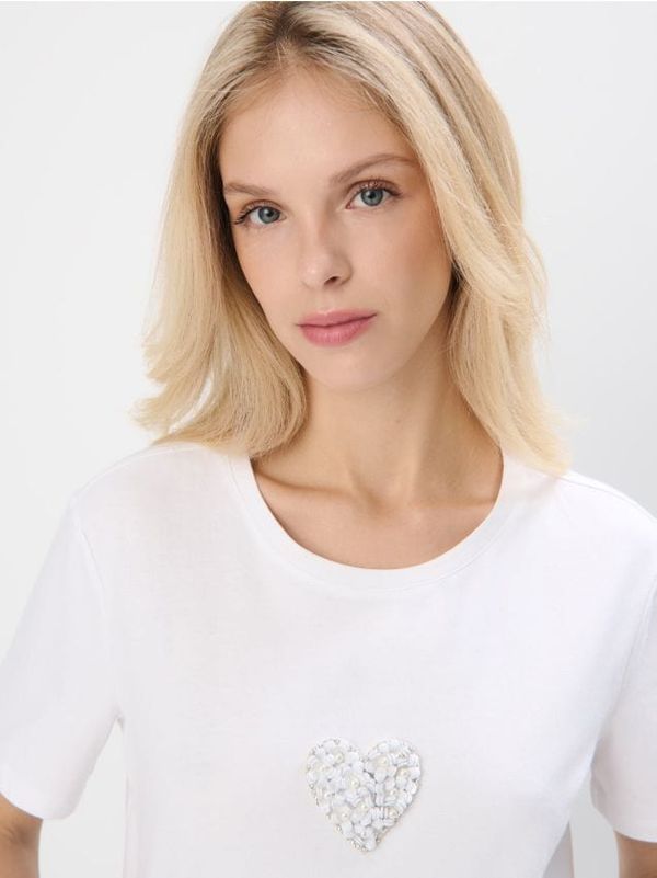 Mohito Mohito - Памучна тениска - бяло