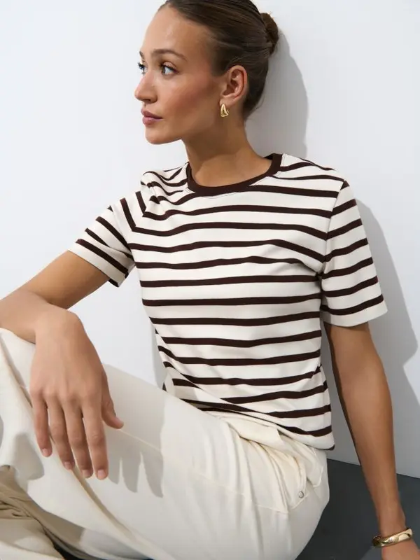 Mohito Mohito - Памучна тениска - кремaво