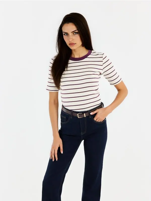 Mohito Mohito - Памучна тениска - тъмно лилаво