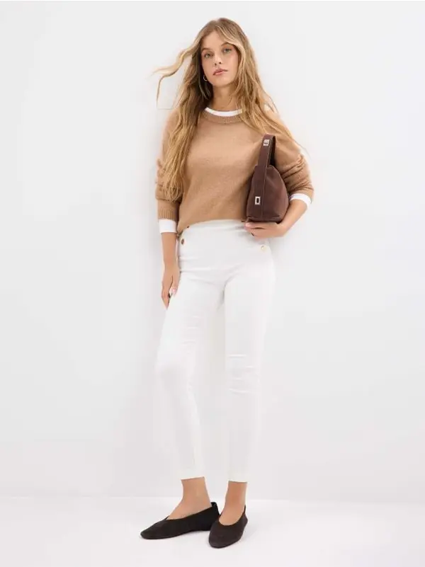 Mohito Mohito - Панталон skinny - кремaво