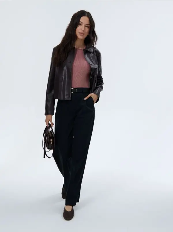 Mohito Mohito - Панталон wide leg - черен