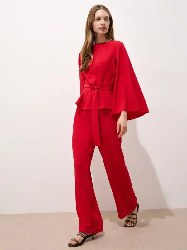 Mohito Mohito - Панталон wide leg - червен