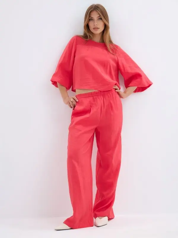 Mohito Mohito - Панталон wide leg - червен