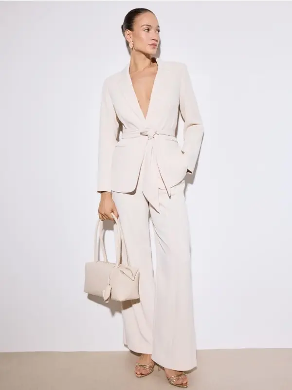 Mohito Mohito - Панталон wide leg - кремaво