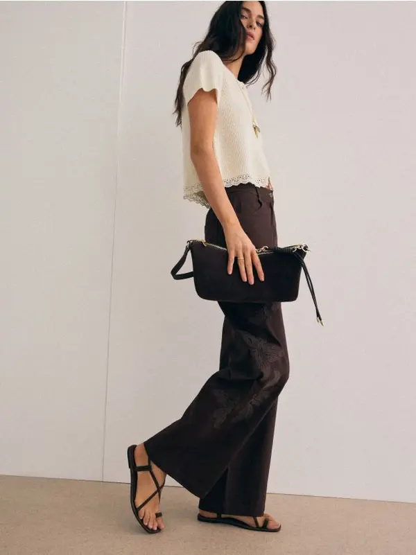 Mohito Mohito - Панталон wide leg - тъмно кафяво