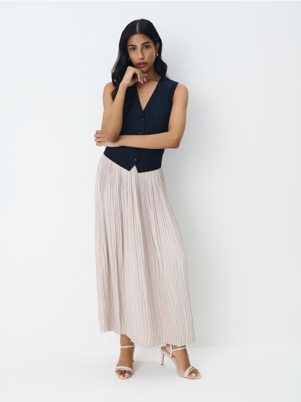 Mohito Mohito - Плисирана макси пола - бежово