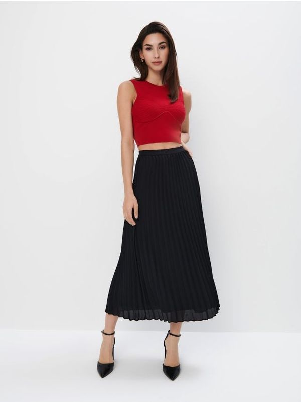 Mohito Mohito - Плисирана миди пола - черен