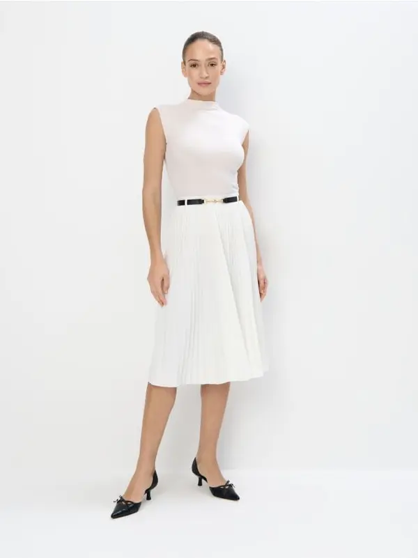 Mohito Mohito - Плисирана пола - кремaво