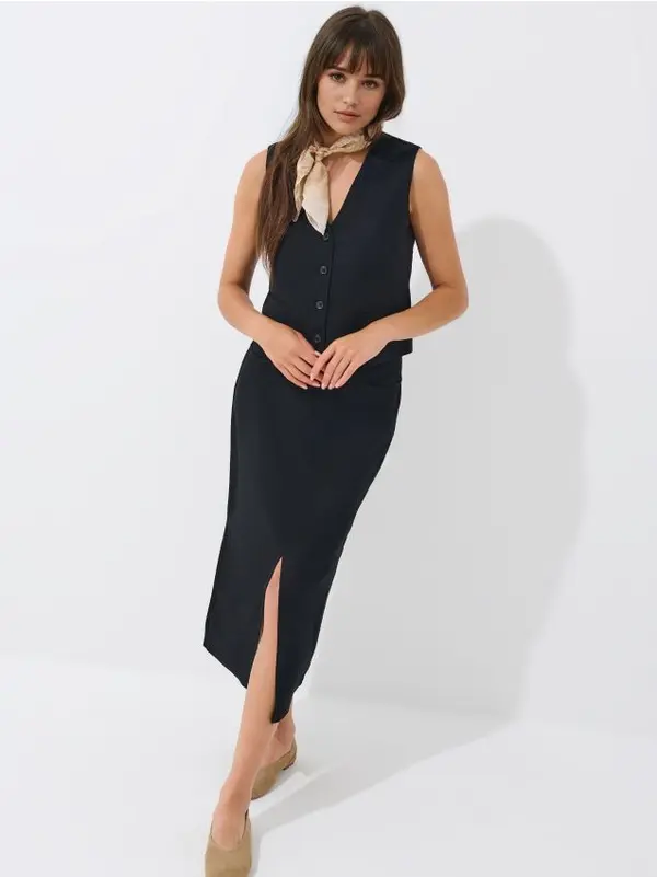 Mohito Mohito - Пола с лен - черен