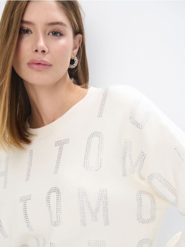 Mohito Mohito - Пуловер с апликации - кремaво