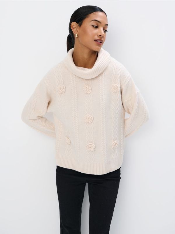 Mohito Mohito - Пуловер с декоративна плетка - бежово