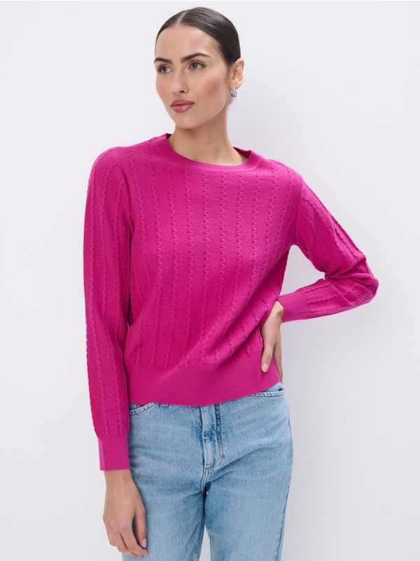 Mohito Mohito - Пуловер с декоративна плетка - фуксия