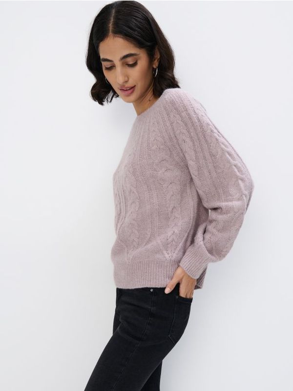 Mohito Mohito - Пуловер с декоративна плетка - сиво