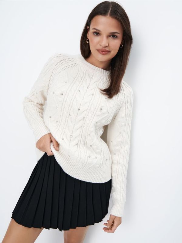 Mohito Mohito - Пуловер с декоративни акценти - кремaво