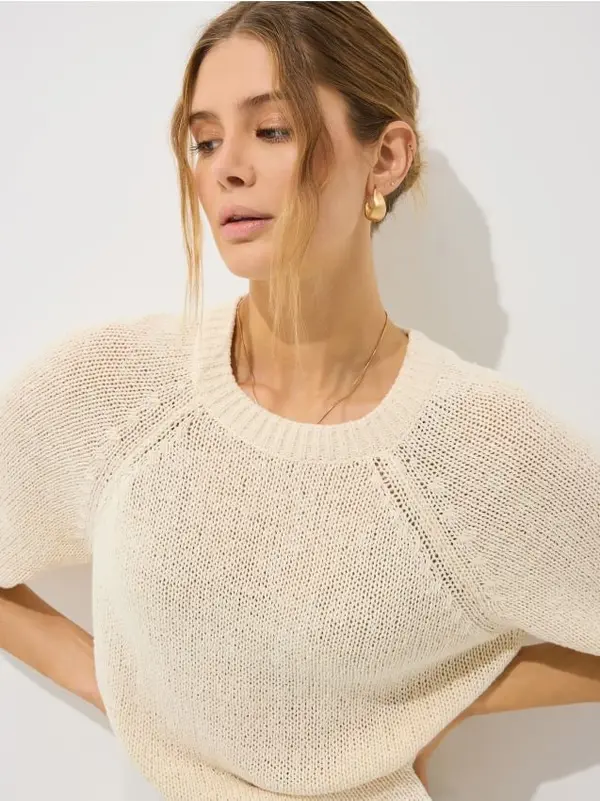 Mohito Mohito - Пуловер с къс ръкав - бежово