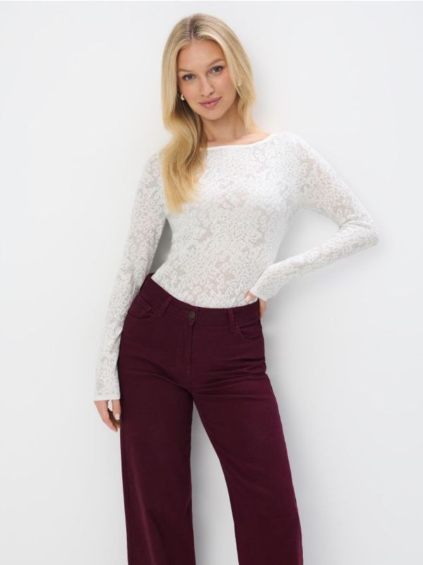 Mohito Mohito - Пуловер с металически нишки - бяло