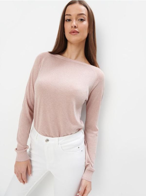 Mohito Mohito - Пуловер с металически нишки - пастелно розово