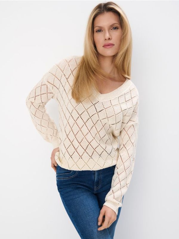 Mohito Mohito - Пуловер с остро деколте - бежово