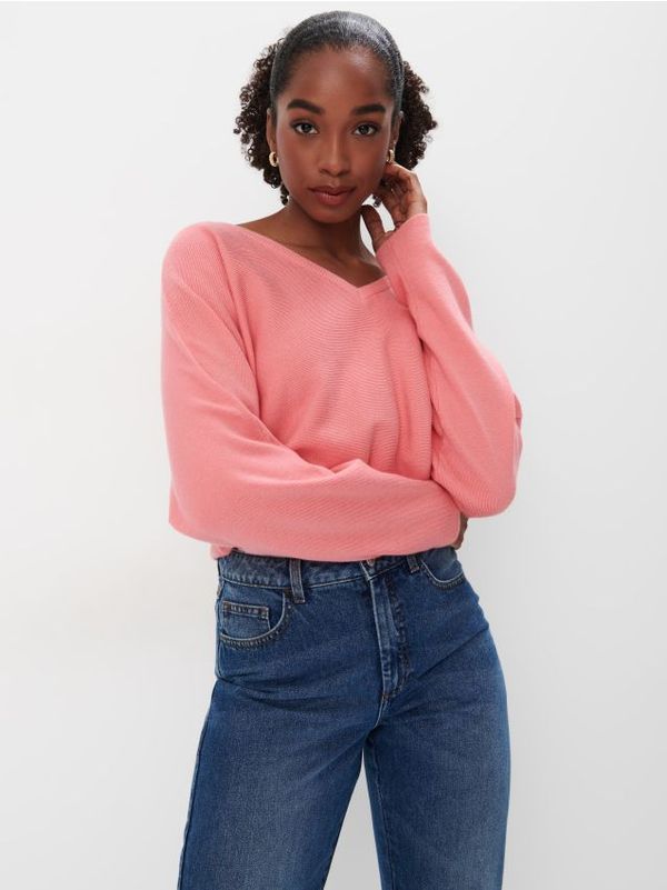 Mohito Mohito - Пуловер с остро деколте - розово