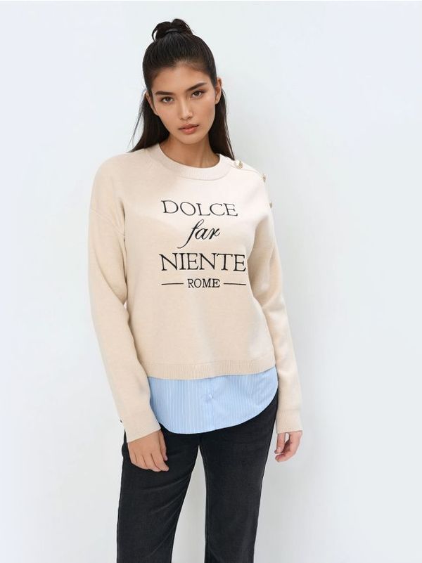 Mohito Mohito - Пуловер с риза - бежово