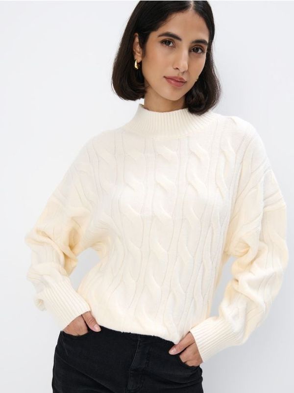 Mohito Mohito - Пуловер с висока яка - кремaво