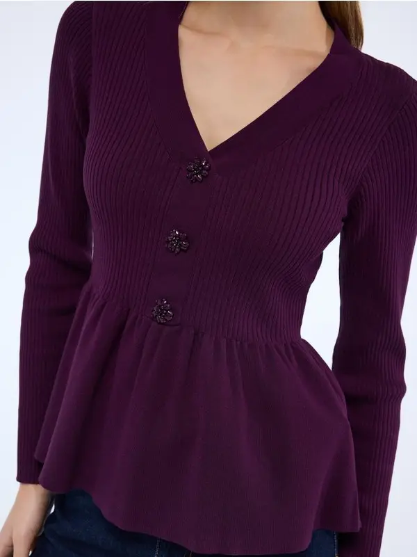 Mohito Mohito - Пуловер с волани - кестеняво