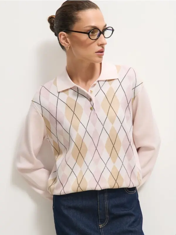 Mohito Mohito - Пуловер с яка - пастелно розово