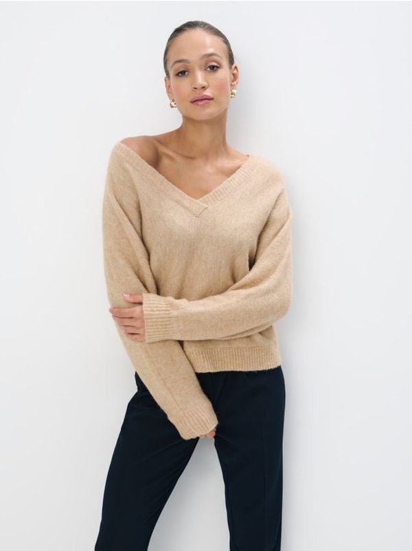 Mohito Mohito - Пуловер със съдържание на вълна от алпака - кремaво