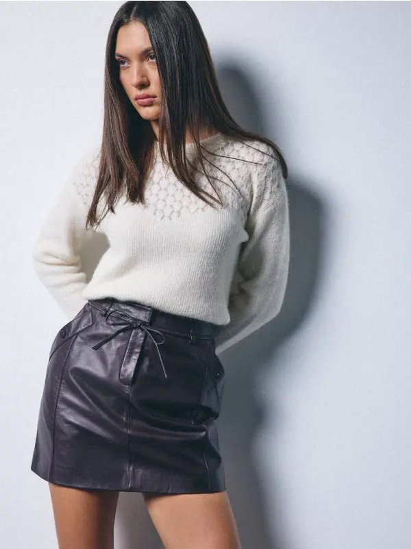 Mohito Mohito - Пуловер със съдържание на вълна от алпака - кремaво