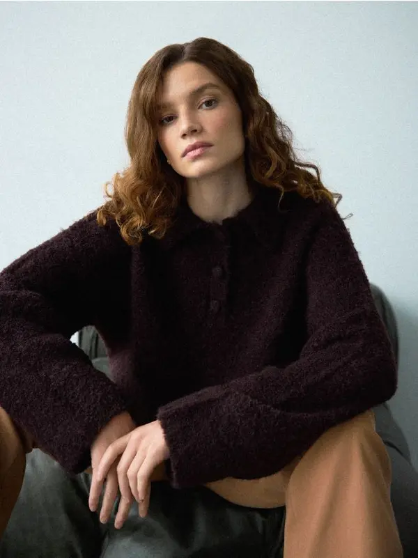 Mohito Mohito - Пуловер със съдържание на вълна - тъмно кафяво