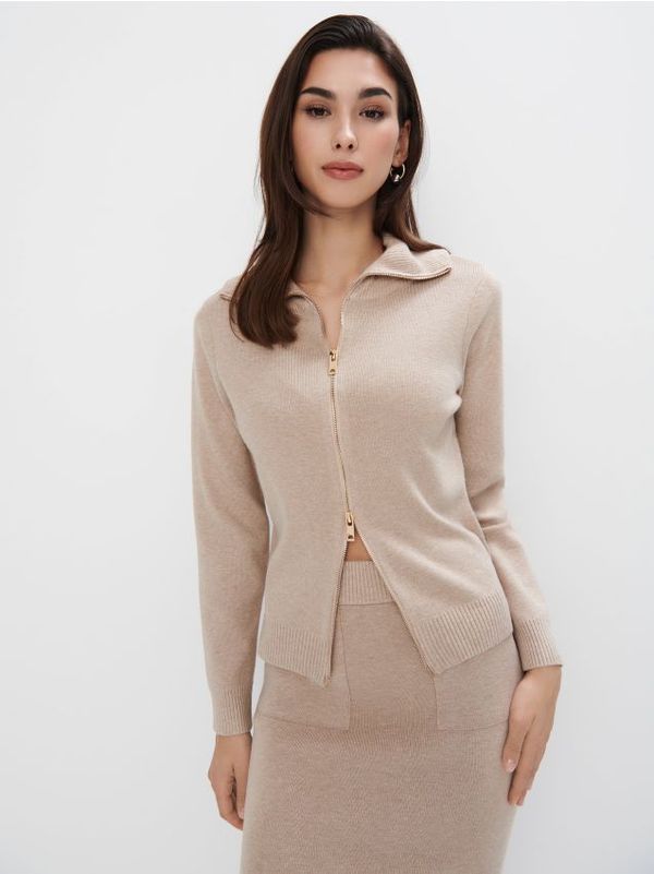 Mohito Mohito - Пуловер със закопчаване с цип - бежово