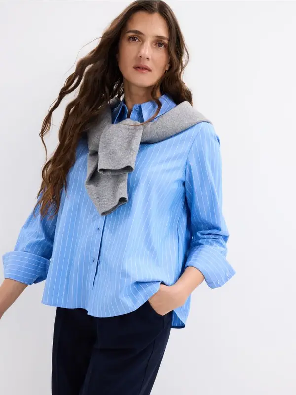 Mohito Mohito - Риза на райе и с високо съдържание на памук - син