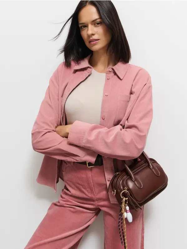 Mohito Mohito - Риза от рипсено кадифе - пастелно розово