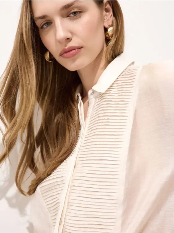 Mohito Mohito - Риза от смес с лиоцел - кремaво