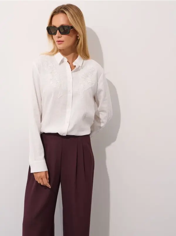 Mohito Mohito - Риза с апликация - бяло