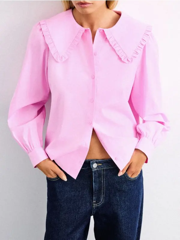 Mohito Mohito - Риза с декоративна яка - пастелно розово