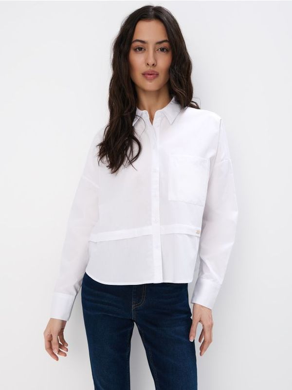 Mohito Mohito - Риза с високо съдържание на памук - бяло