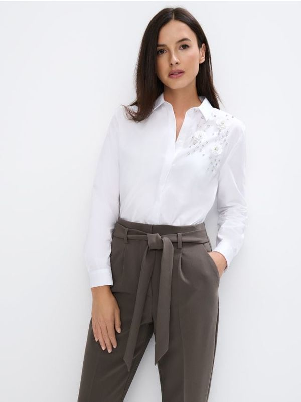 Mohito Mohito - Риза с високо съдържание на памук - бяло