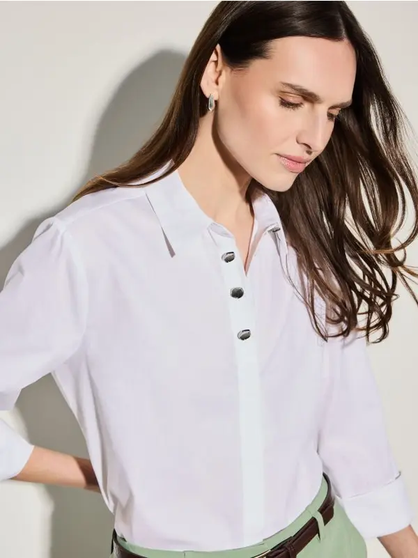 Mohito Mohito - Риза с високо съдържание на памук - бяло