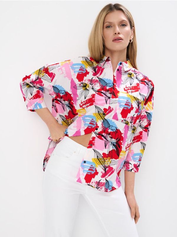 Mohito Mohito - Риза с високо съдържание на памук - бяло