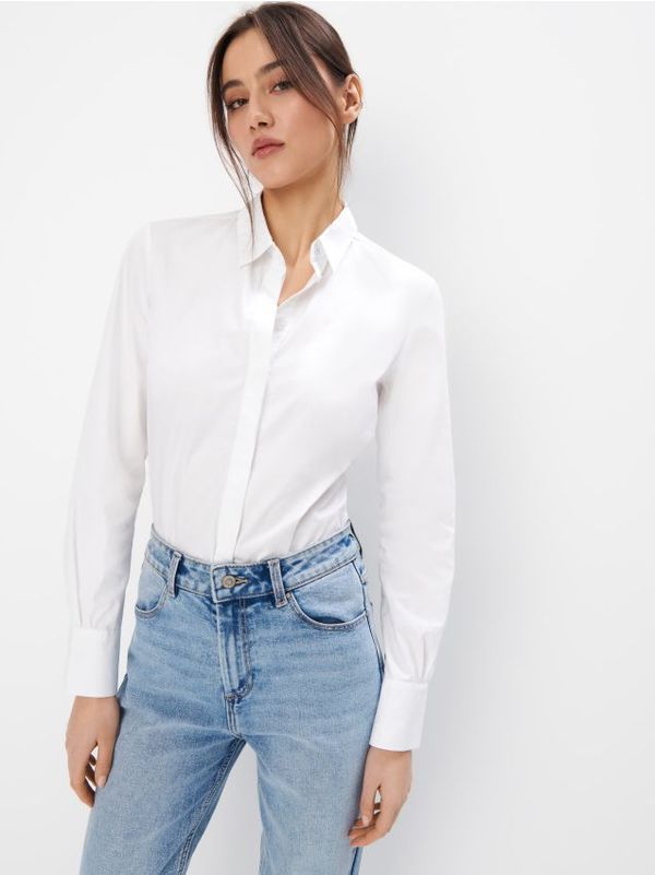 Mohito Mohito - Риза с високо съдържание на памук - бяло